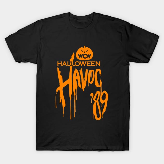 WCW Halloween Havoc 89 Orange T-Shirt by Authentic Vintage Designs